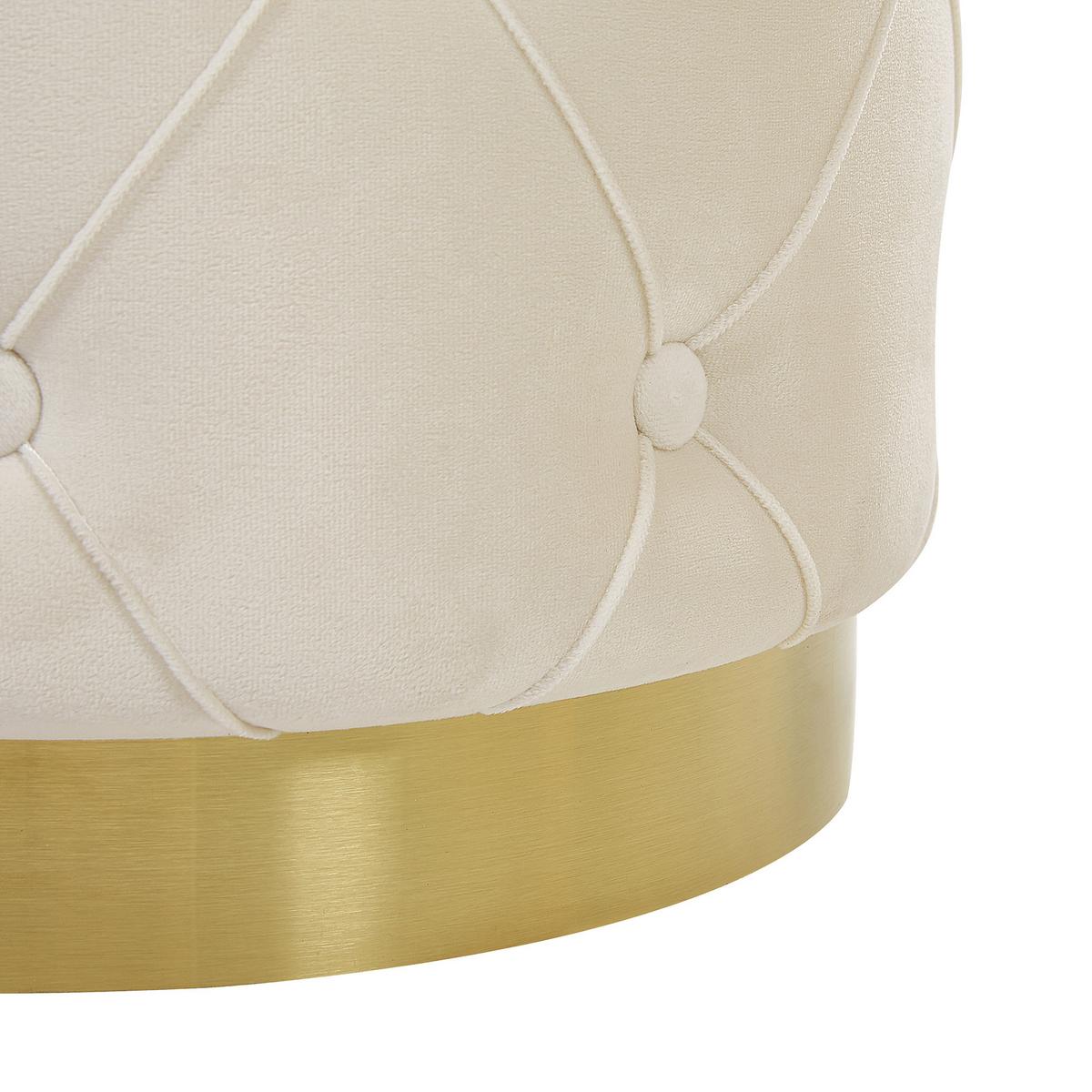 POUF Pueblo 40-33/40-33/44-36 cm - Weiß, Textil (33/36/33cm) - Beliani