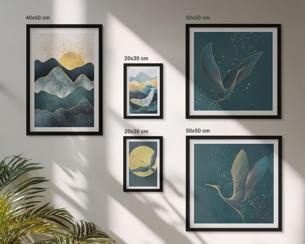 BILDER SET 5er Set - 50x50 cm & 20x30 cm & 40x60 cm Schwarzer Rahmen - Familie, Liebe, Wärme, Zuhause - Schwarz, Kunststoff (40/60cm) - TULUP