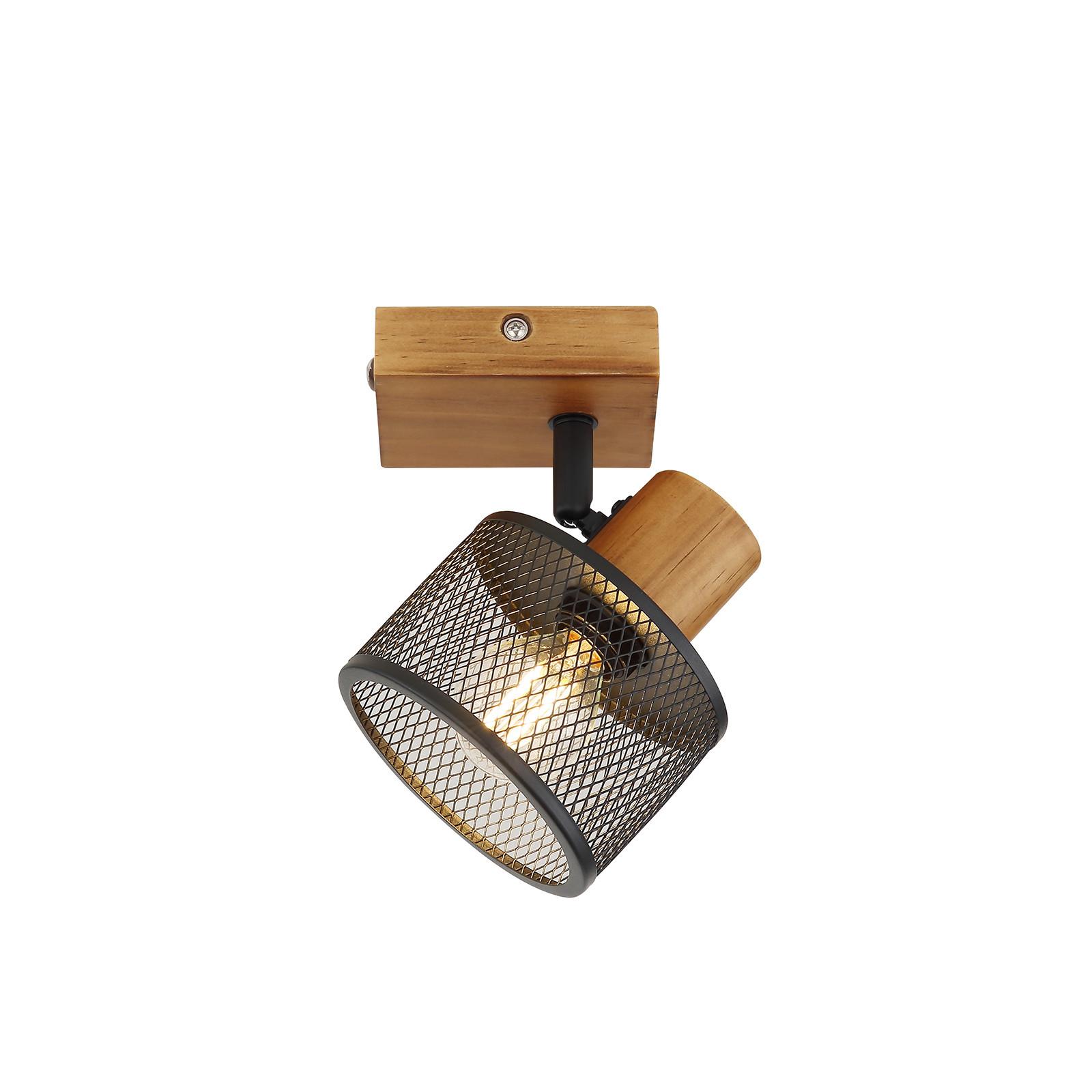 DECKENSTRAHLER Givoril 9/10/17.5 cm - Schwarz, Holz/Metall (9/10/17.5cm) - ZMH