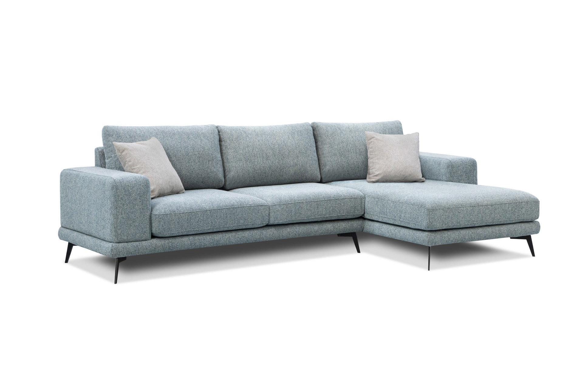 ECKSOFA MEDIOLANE 4-Sitzer, mintgrün - Mintgrün, Holzwerkstoff/Textil (282/219cm) - Wozimo