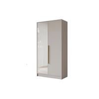 KLEIDERSCHRANK - LESE - 102 - Kaschmir - Kaschmir/Goldfarben, Holzwerkstoff (102/200/51cm) - ALTDECOR