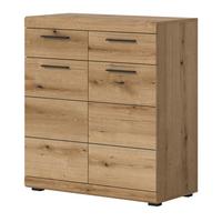 SCHUHSCHRANK Evoke Eiche 90 cm, Kommode mit viel Stauraum - Eichefarben/Schwarz, Holzwerkstoff/Kunststoff (90/96/37cm) - Inn.Furn