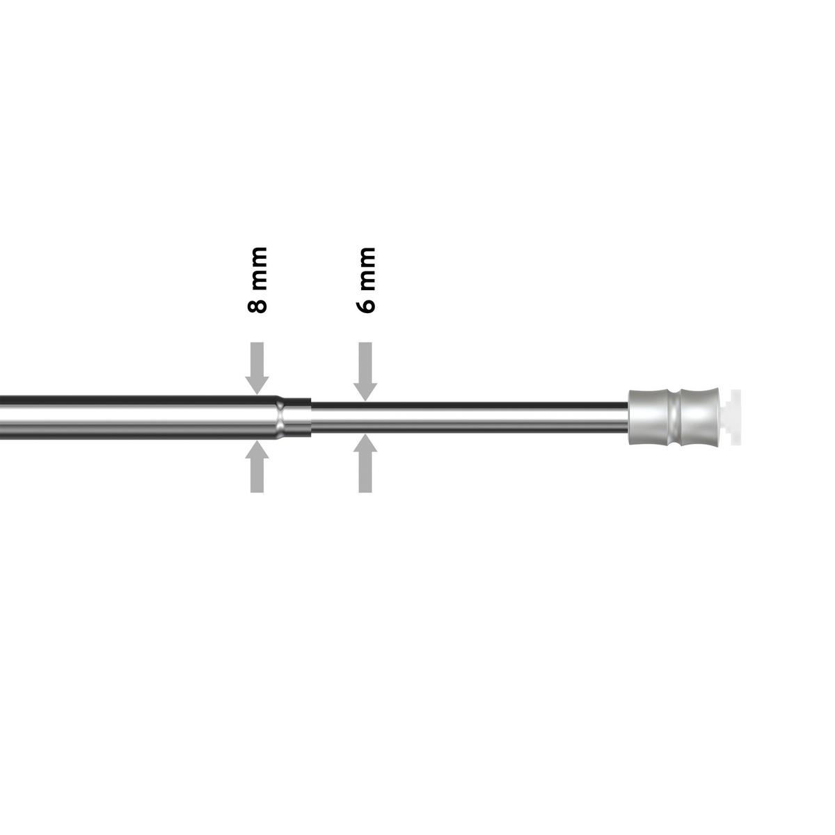 KLEMMSTANGE / SCHEIBENSTANGE Flexo 80-120 cm, 8 / 6 mm Ø, Chrom - Chromfarben, Kunststoff/Metall (120cm) - INTERDECO