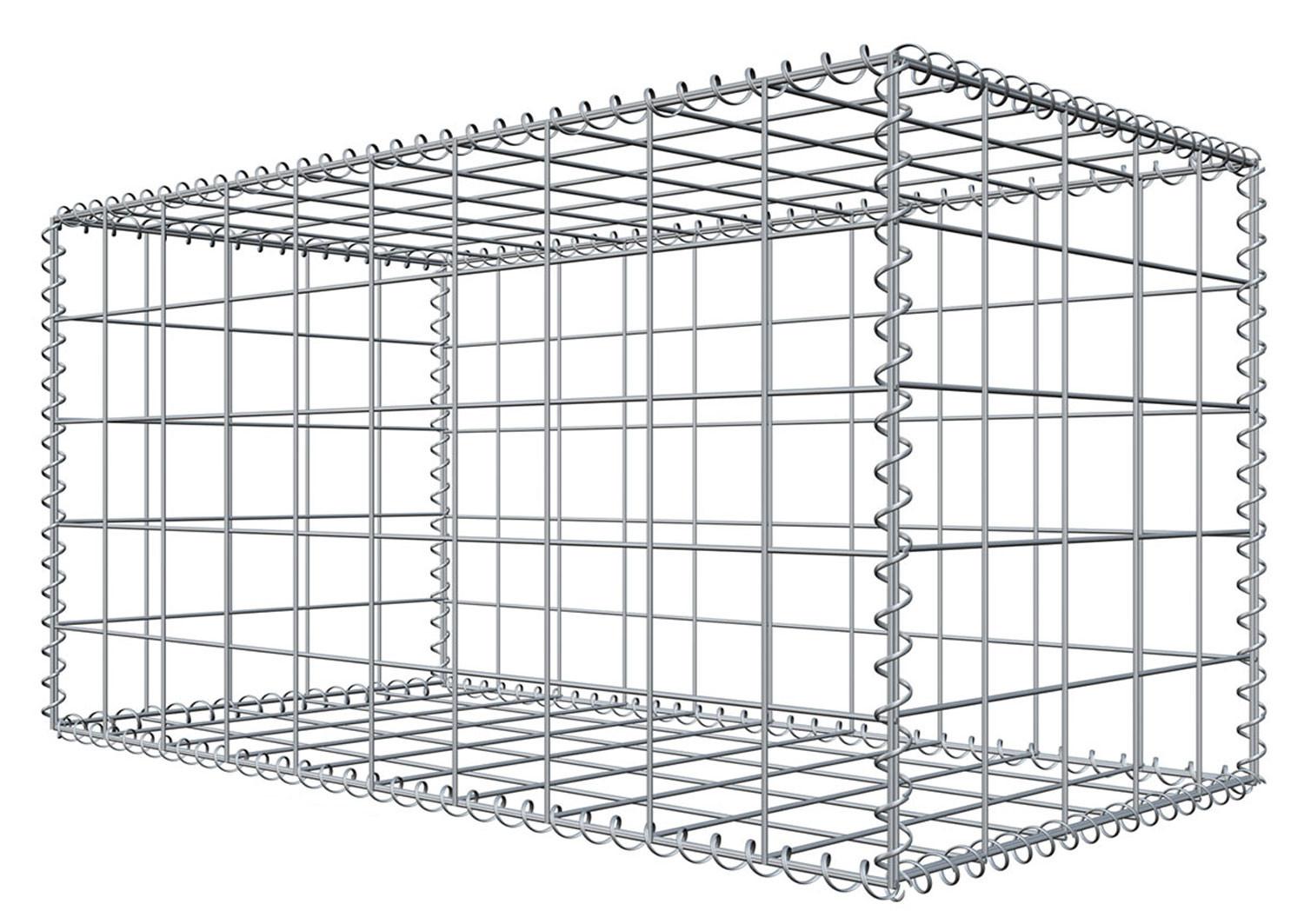 GABIONEN Steinkorb aus Stahl, 100/50/50 cm, Feuerverzinkt - Grau, Metall (50/50cm) - Niederberg Metall