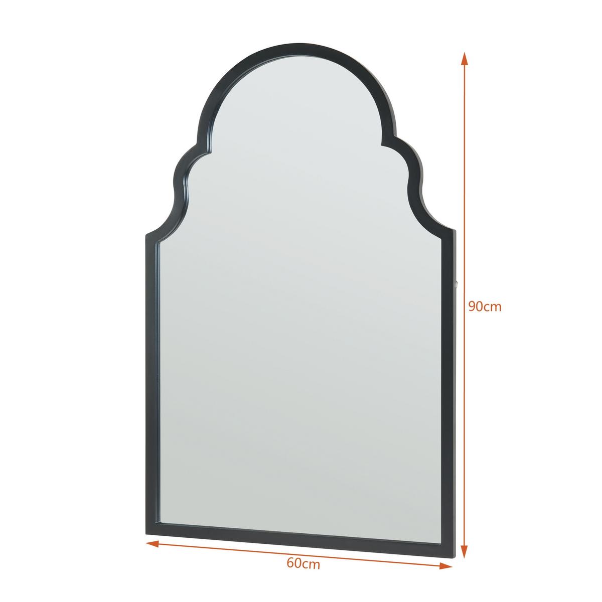 WANDSPIEGEL Hämeenkyrö - Schwarz, Glas/Holzwerkstoff (60/2/90cm) - [en.casa]