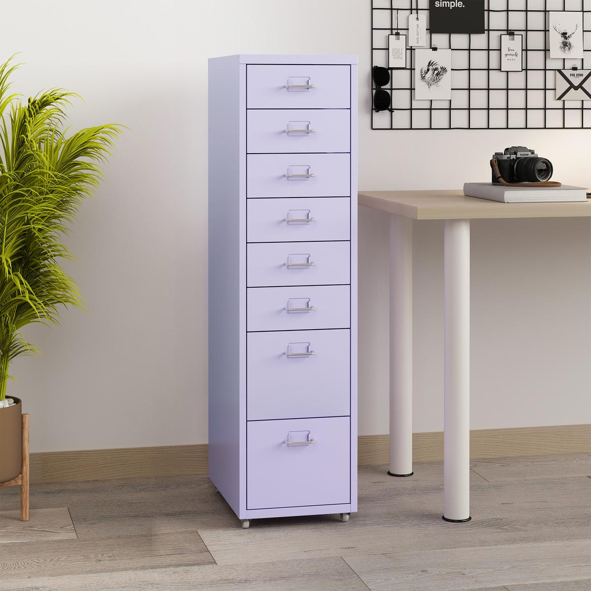 ROLLCONTAINER Kökar - Lila, Metall (28/109/41cm) - [en.casa]