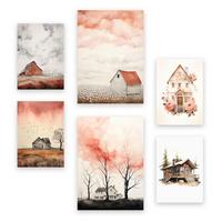 POSTER Set Mit 6 Haushaus A3 & A4 Rahmenlos - Klar, Papier (29/3cm) - Nacnic