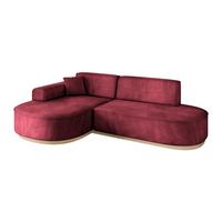 ECKSOFA Ottomane Links MARI-L1-v1 - 243x171x83 cm Bordeaux Velours - Bordeaux, Holzwerkstoff/Textil (243/171cm) - ALTDECOR