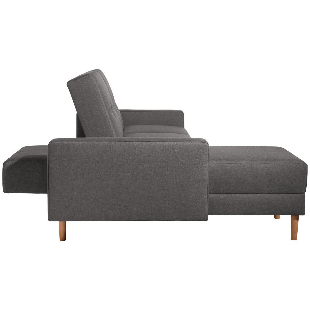 FUNKTIONSSOFA mit Hocker Kattie Flachgewebe anthrazit - Anthrazit, Kunststoff (144/230cm) - 58aufmkessel