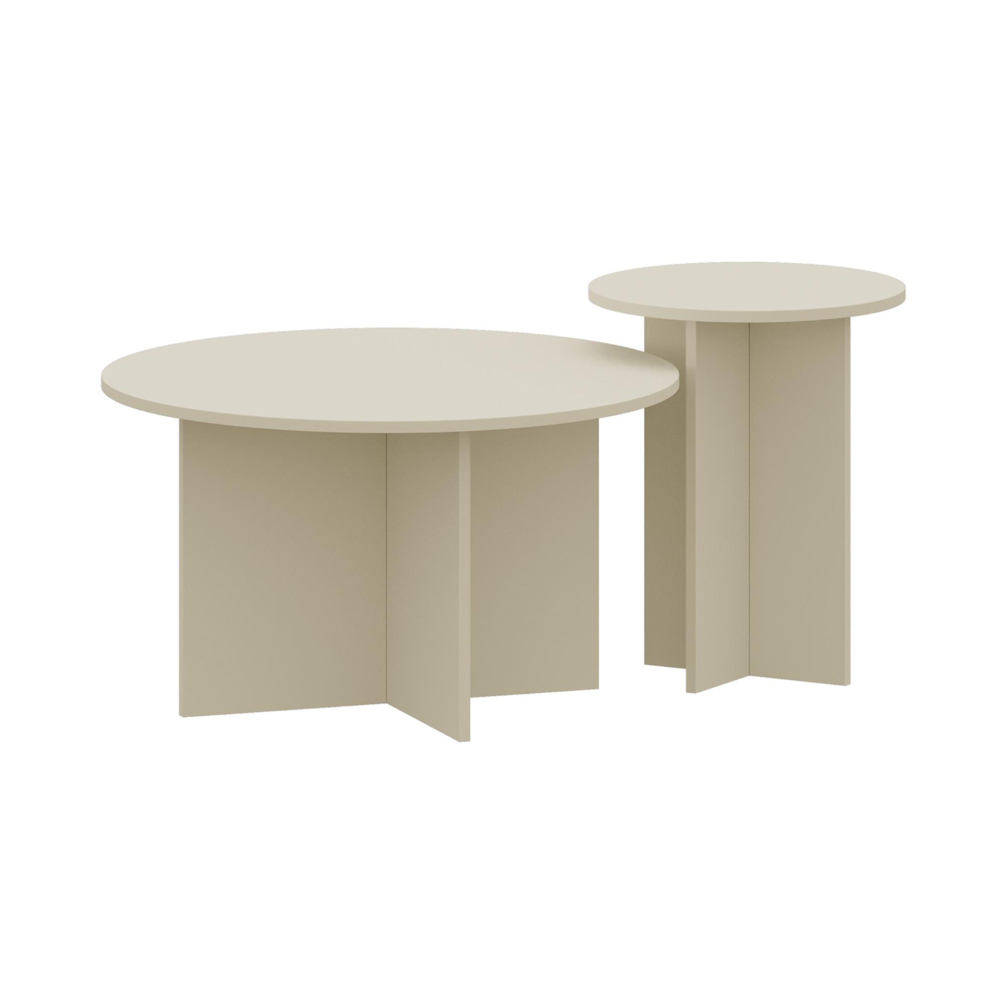 BEISTELLTISCH-SET 2 TLG. Verummetka - Creme, Holzwerkstoff (40/40/49cm) - [en.casa]