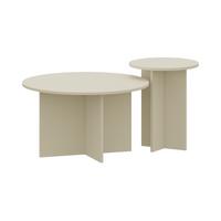 BEISTELLTISCH-SET 2 TLG. Verummetka - Creme, Holzwerkstoff (40/40/49cm) - [en.casa]