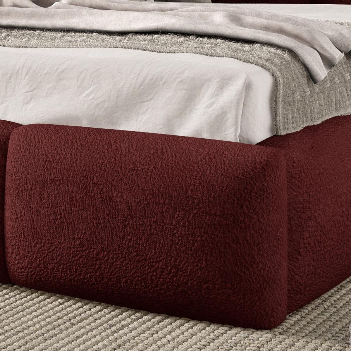 POLSTERBETT Bero, 200x200, Bouclé-Stoff, Dunkelrot - Dunkelrot, Textil (200/200cm) - Beautysofa