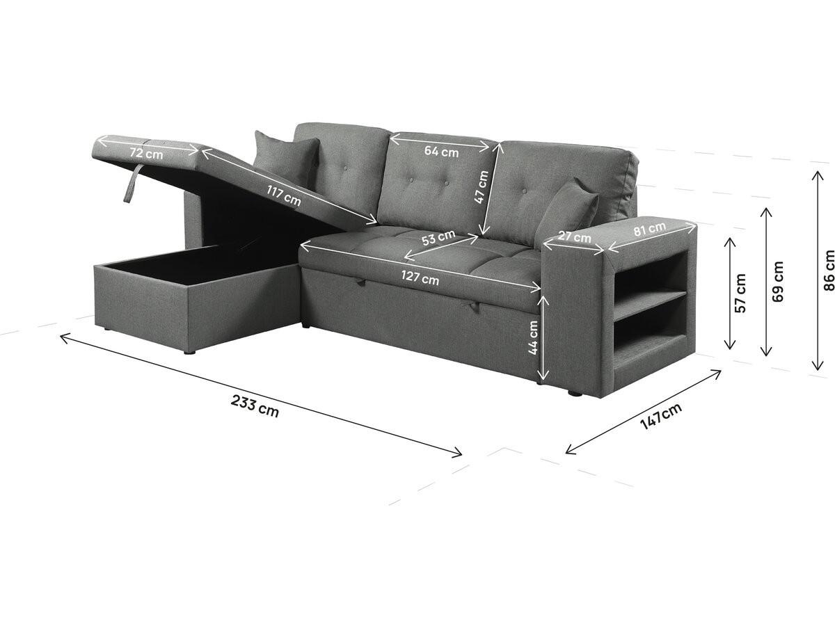 ECKSOFA axel Grau - Grau, Textil (82/233cm) - Habitat Garten