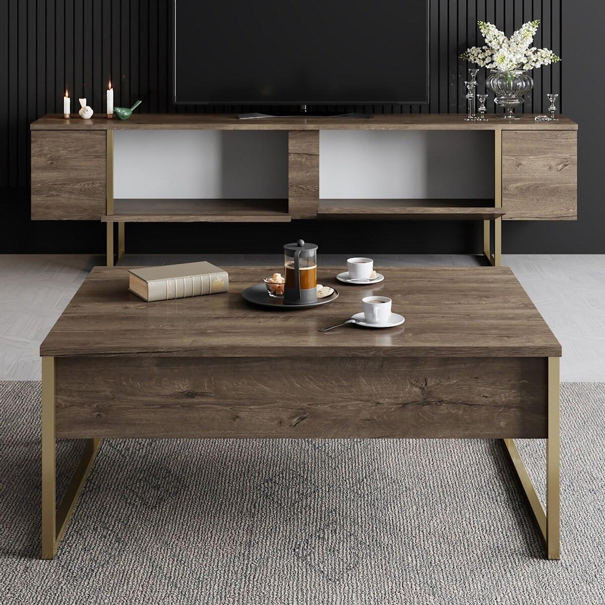 TV-MÖBEL mit 2 Klapptüren Luxe 180/30/50 cm - Braun, Holzwerkstoff (180/50/30cm) - Calicosy