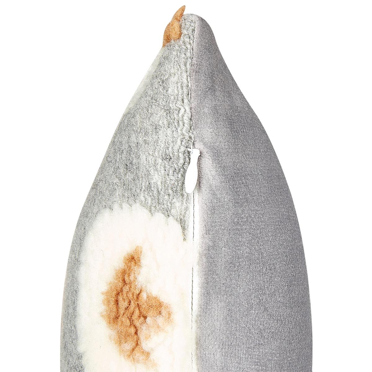 DEKOKISSEN 2er-Set Grau 45/45 cm Einadia - Weiß/Grau, Textil (45/45cm) - Beliani