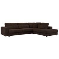 ECKSOFA Savona Braun Cord - rechts - Schwarz/Braun, Kunststoff/Textil (249/316cm) - MKS