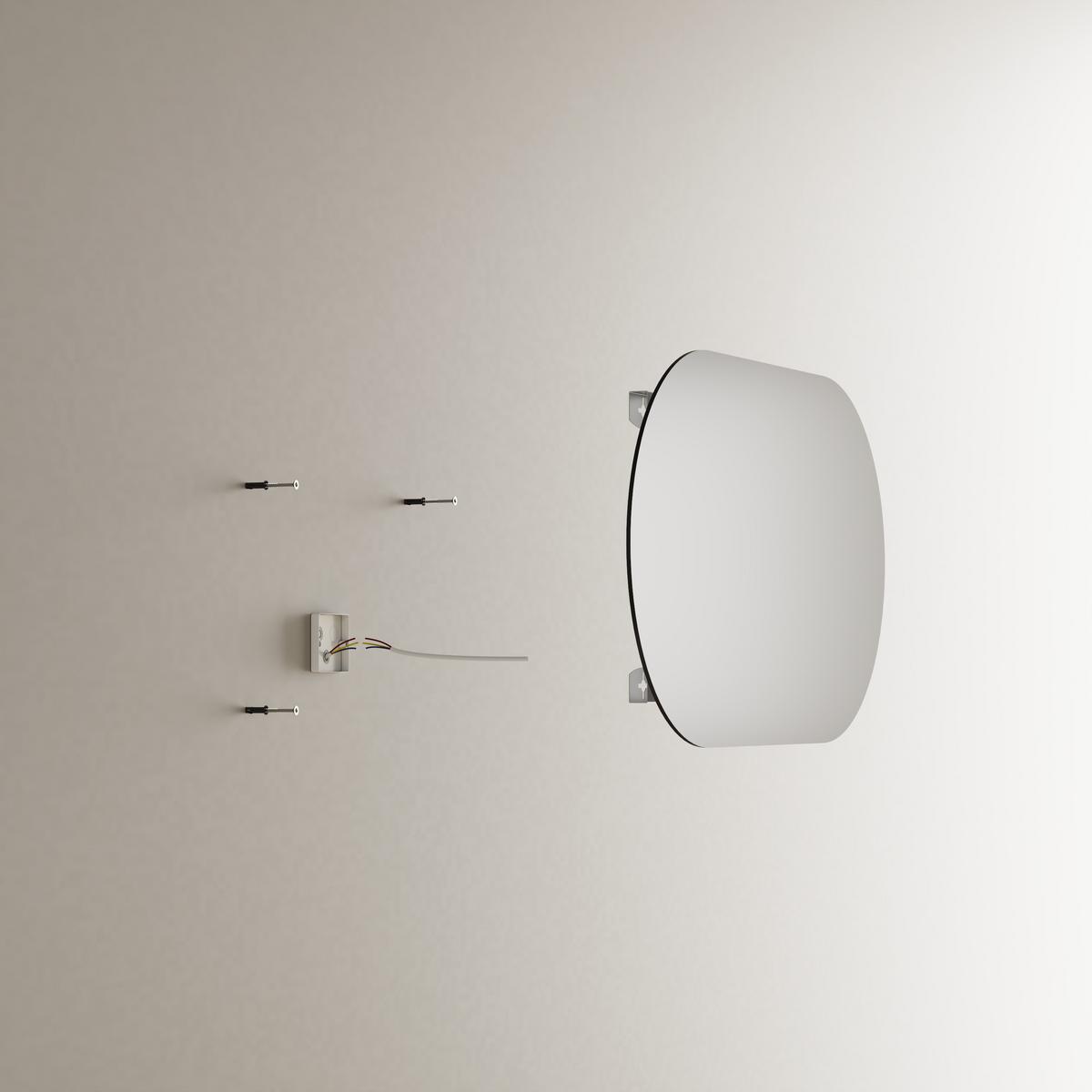 BADSPIEGEL oval mit LED-Beleuchtung 50 x 90 cm Antibeschlag - Transparent, Glas (50/90/2.5cm) - EMKE