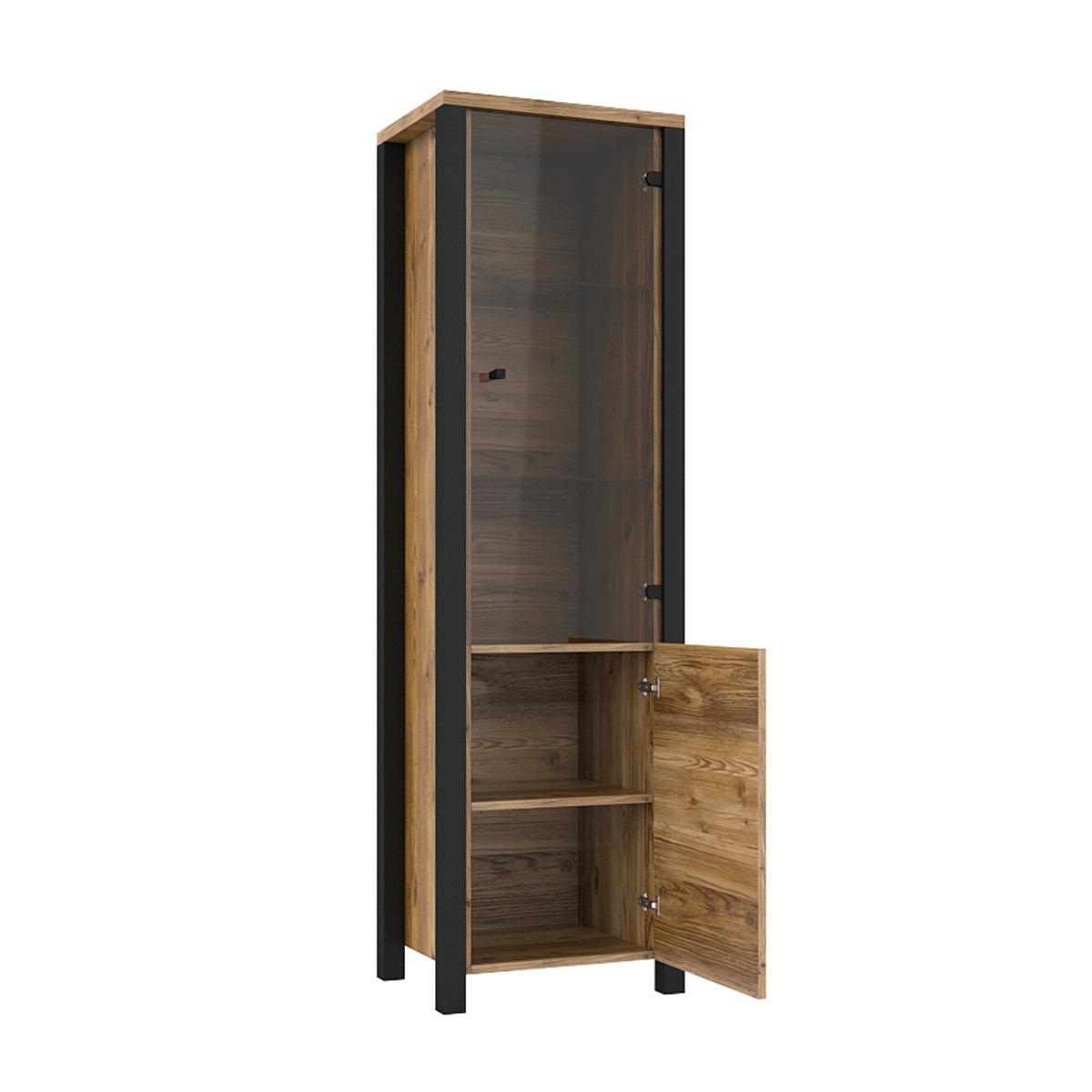 VITRINE Lyam Holz und Schwarz - Schwarz, Holzwerkstoff (56/191/43cm) - Petits-meubles