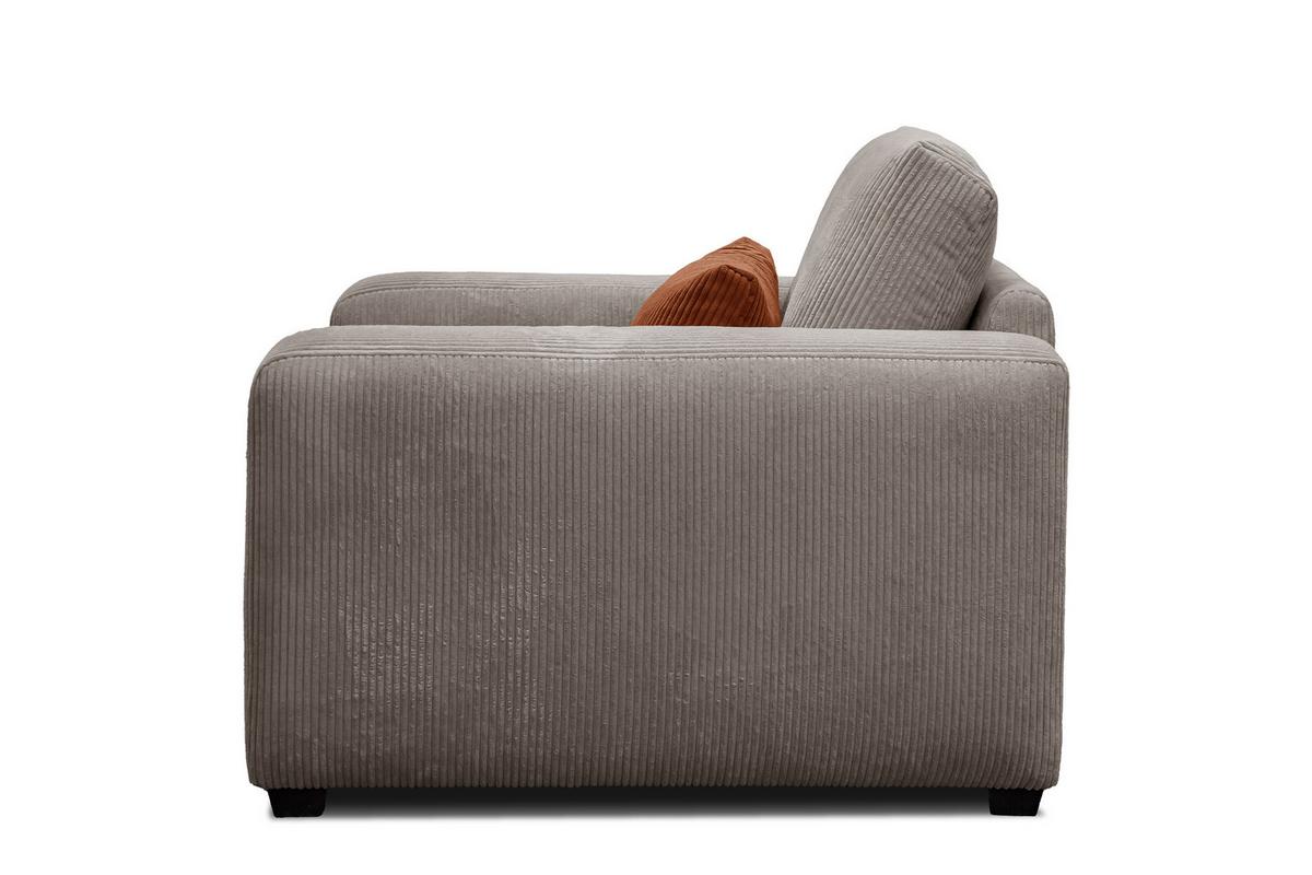SESSEL OLI in Cordstoff taupe - Taupe, Holz/Textil (130/91/108cm) - Wozimo