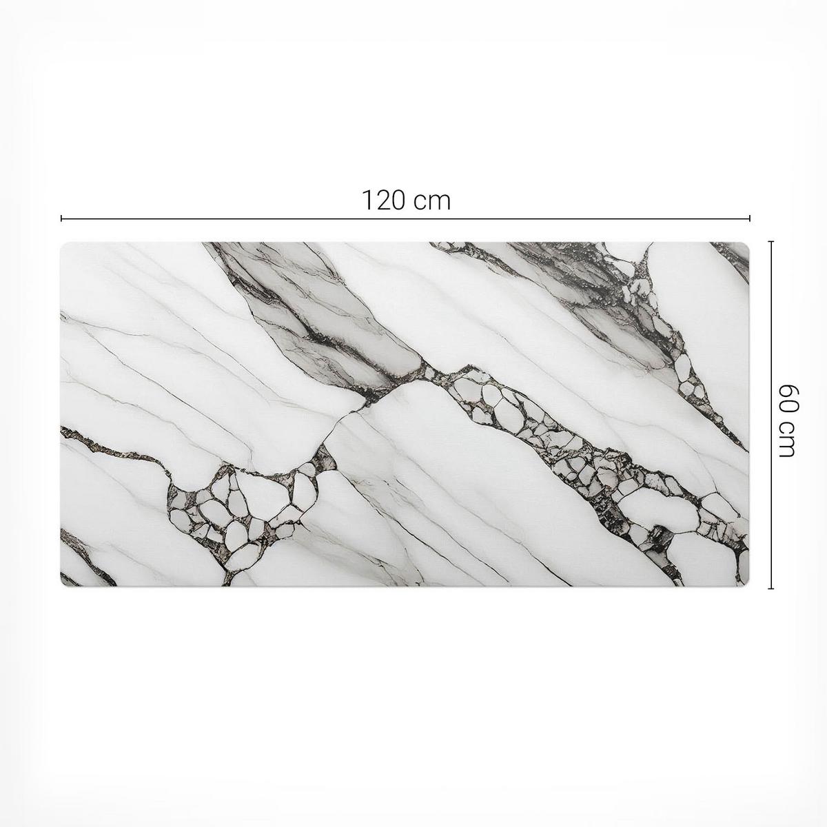 SCHREIBTISCHUNTERLAGE 120x60 cm Schwarz-Weiß - Weiß Hochglanz, Kunststoff (120/60/1.6cm) - Wallfluent