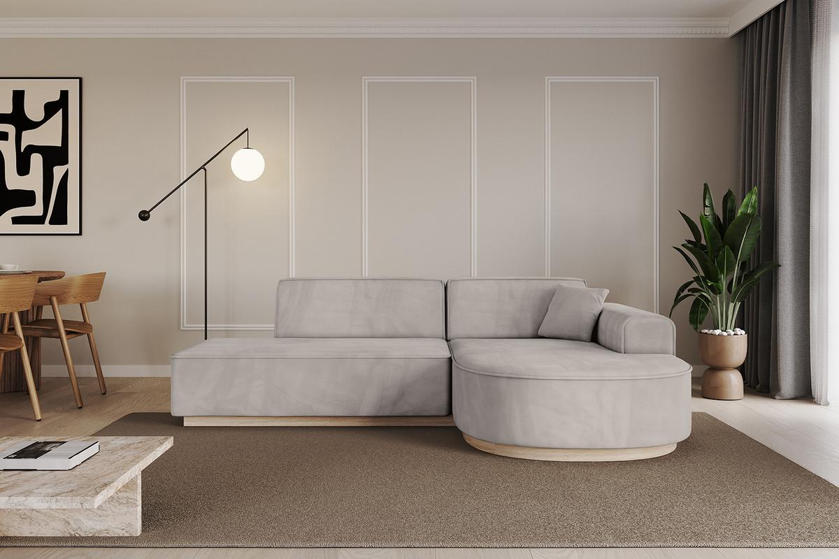 ECKSOFA Ottomane Rechts ARRIO-L1 - 243x171x83 cm Hellbraun - Hellbraun, Holzwerkstoff/Textil (243/171cm) - ALTDECOR