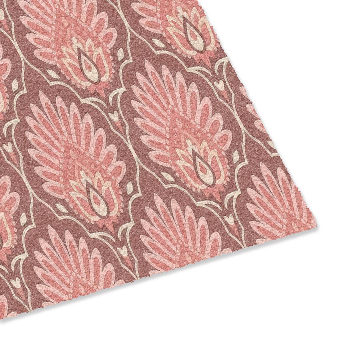 FUSSMATTE Fächermotiv - Muster - Rosa Türmatte 60x40 cm - Altrosa, Kunststoff (60/0.4cm) - MuchoWow