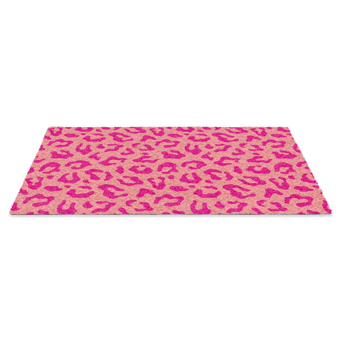 FUSSMATTE Pantherdruck - Rosa - Tierdruck - Minimalistisch Sauberlaufmatte 60x40 cm - Pink, Kunststoff (60/40cm) - MuchoWow
