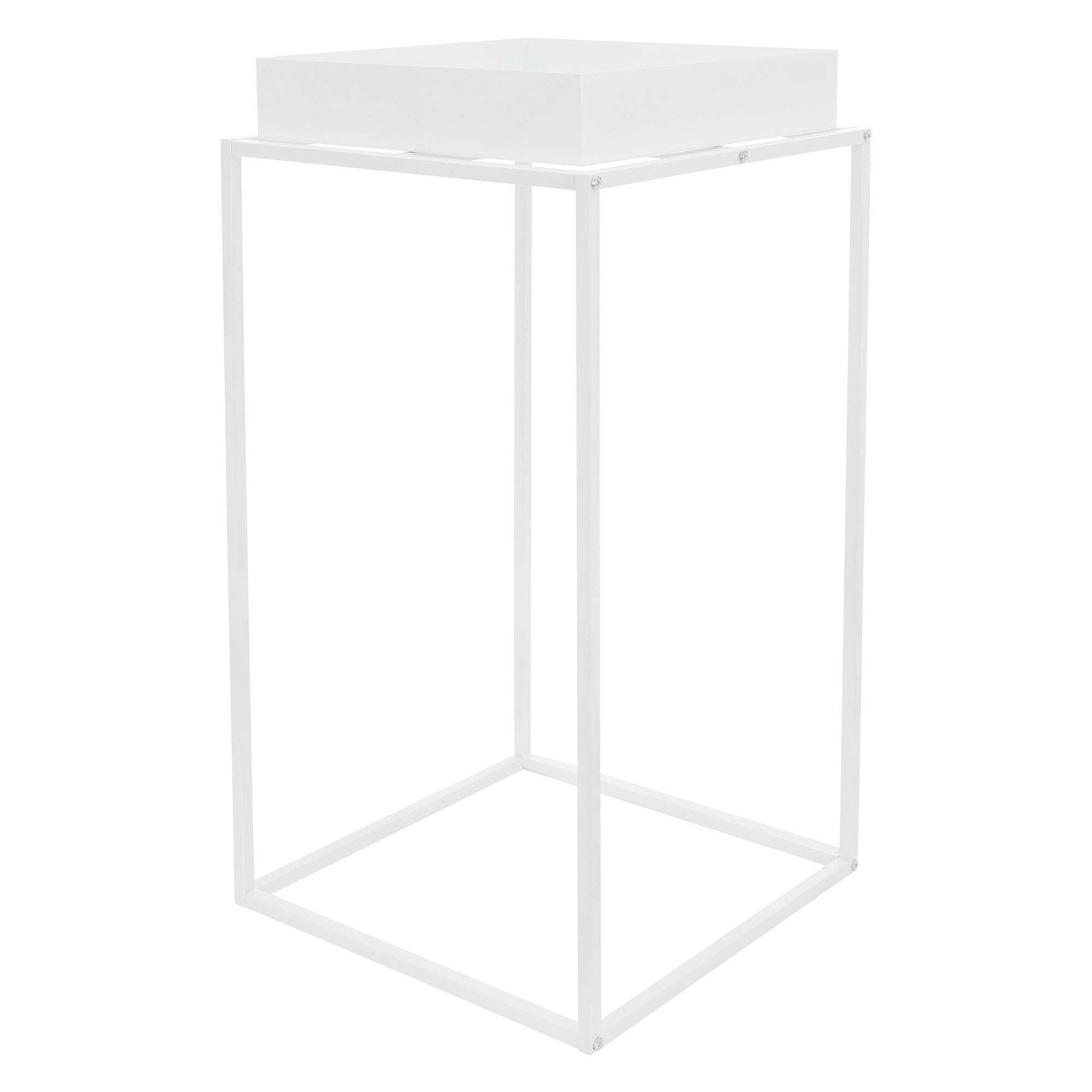 PFLANZENSTÄNDER Weiß 45x45x88 cm aus Metall Innen/Außen - Weiß, Metall (45/45/88cm) - ML-DESIGN