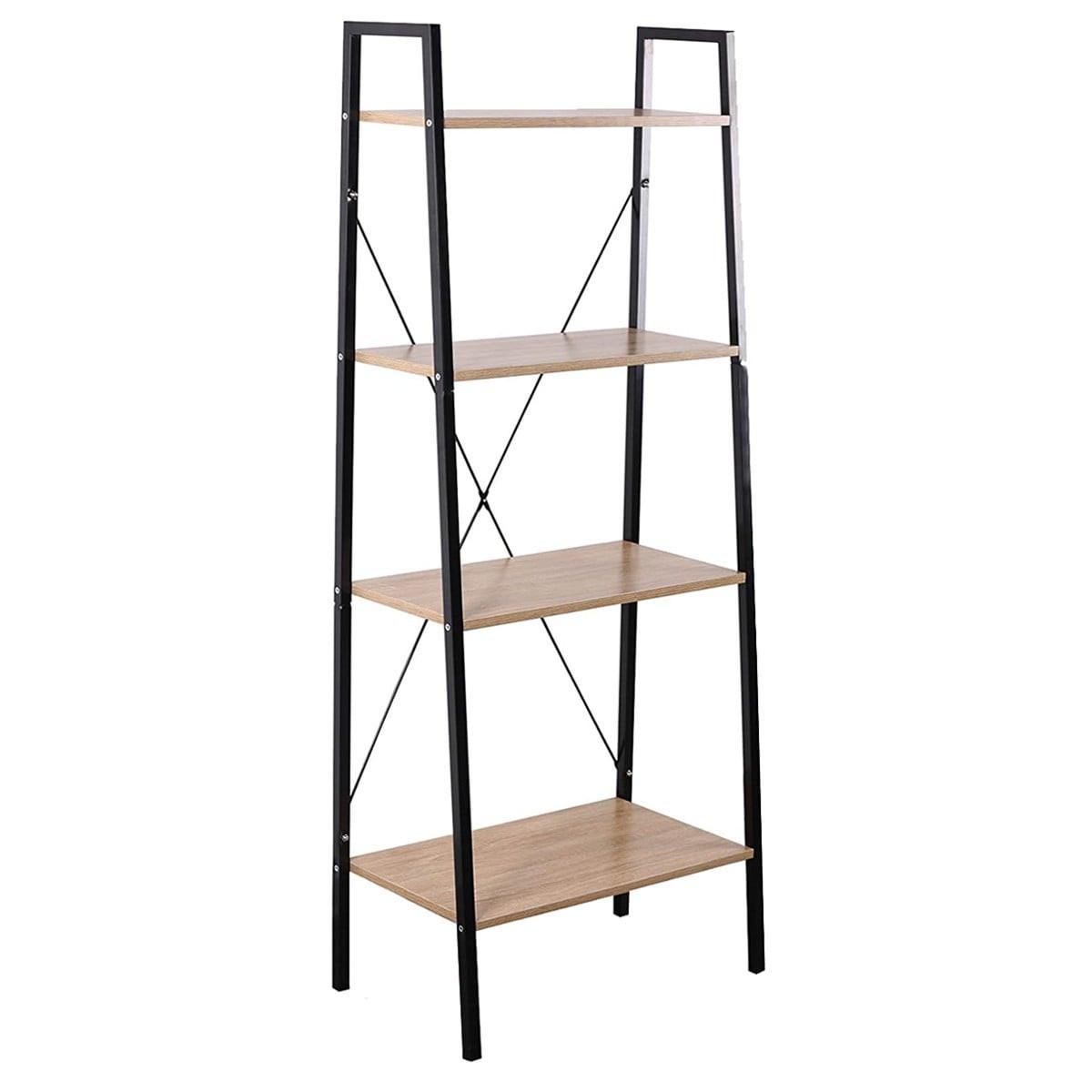 AUFBEWAHRUNGSREGAL mit 4 Ebenen im Industrial-Stil - L60 cm - Eschefarben, Metall (32.5/148/6.5cm) - Calicosy