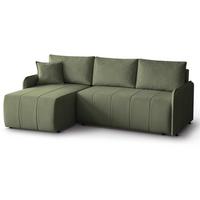 ECKSCHLAFSOFA Capri grün - Schwarz/Grün, Kunststoff/Textil (223/156cm) - Beautysofa