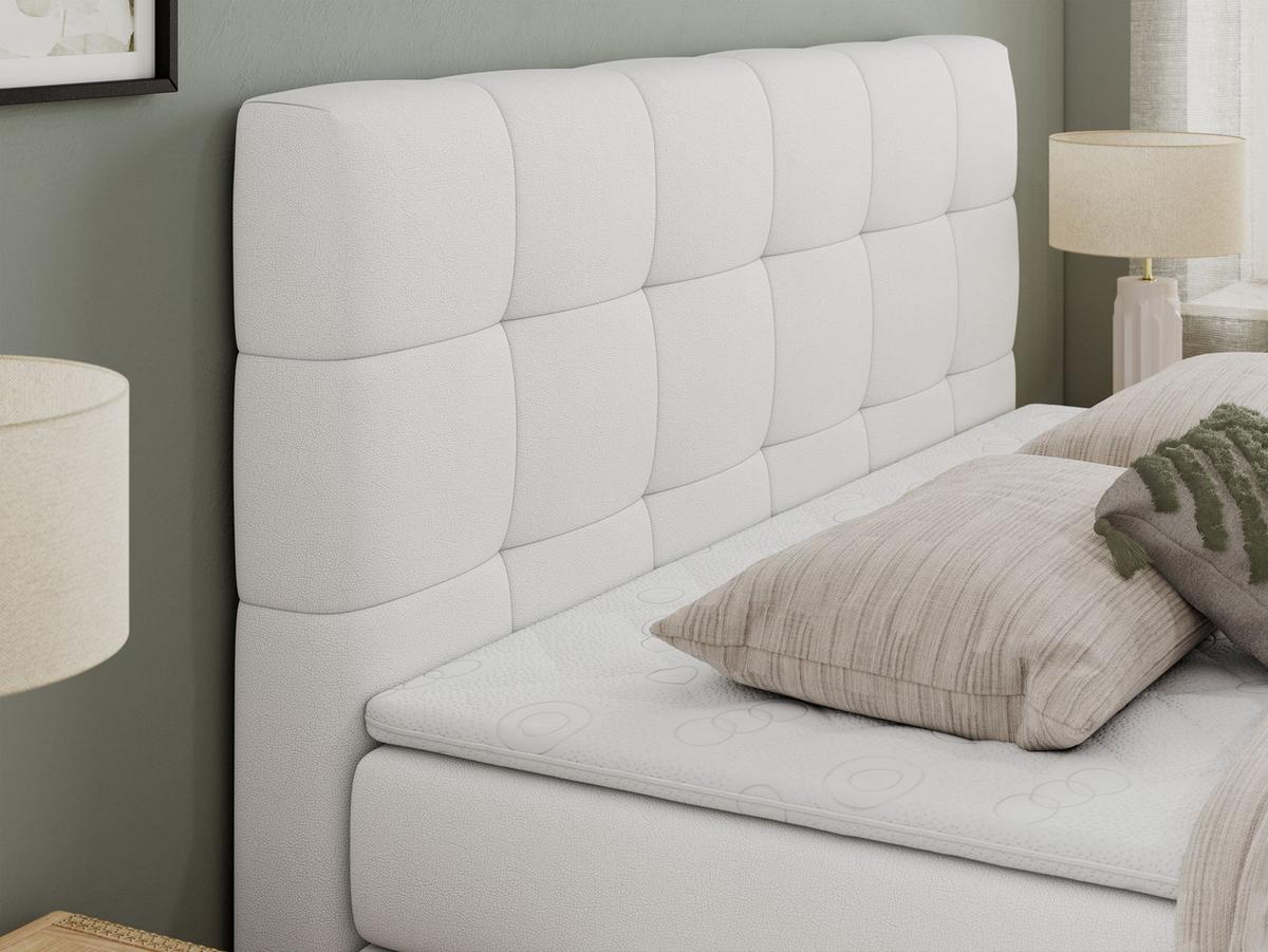 BOXSPRINGBETT LUKA KING 120/200 Weiß Kunstleder - H3 - Weiß, Holz/Textil (120/200cm) - MKS
