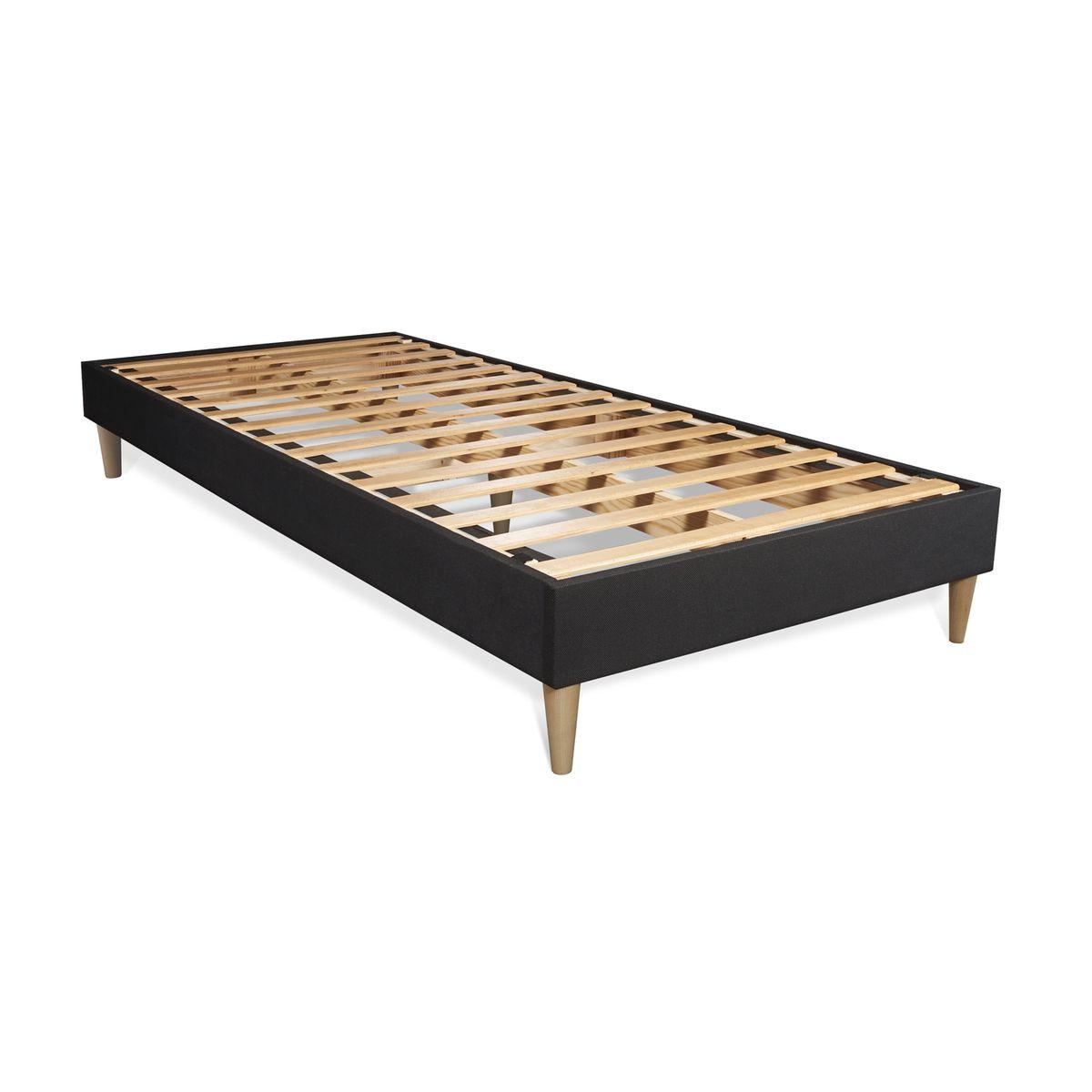 BETT Balmoral Memory-Schaum 90 x 190 cm h3 - Kit Bettgestell Schwarz - Beige/Schwarz, Karton/Holz (90/190cm) - ROYAL PALACE BEDDING