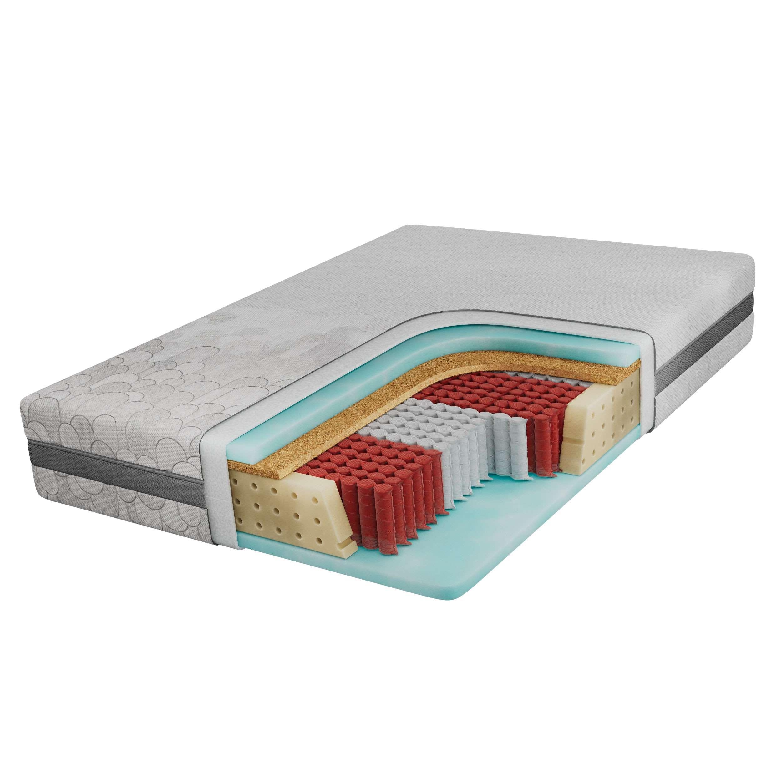 TASCHENMATRATZE CALVI - 200/200 - H3/H4 - Apri - Hellgrau, Textil (200/200cm) - MKS