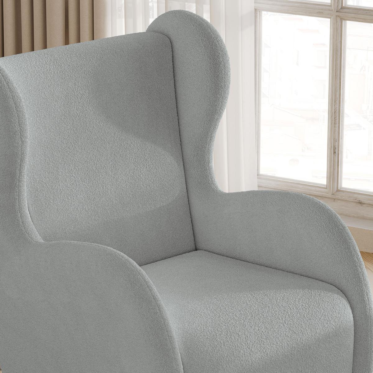 SESSEL MASTI Polstersessel Loungesessel ergonomisch, Hellgrau - Hellgrau, Holzwerkstoff/Kunststoff (74/100/86cm) - MASSENO