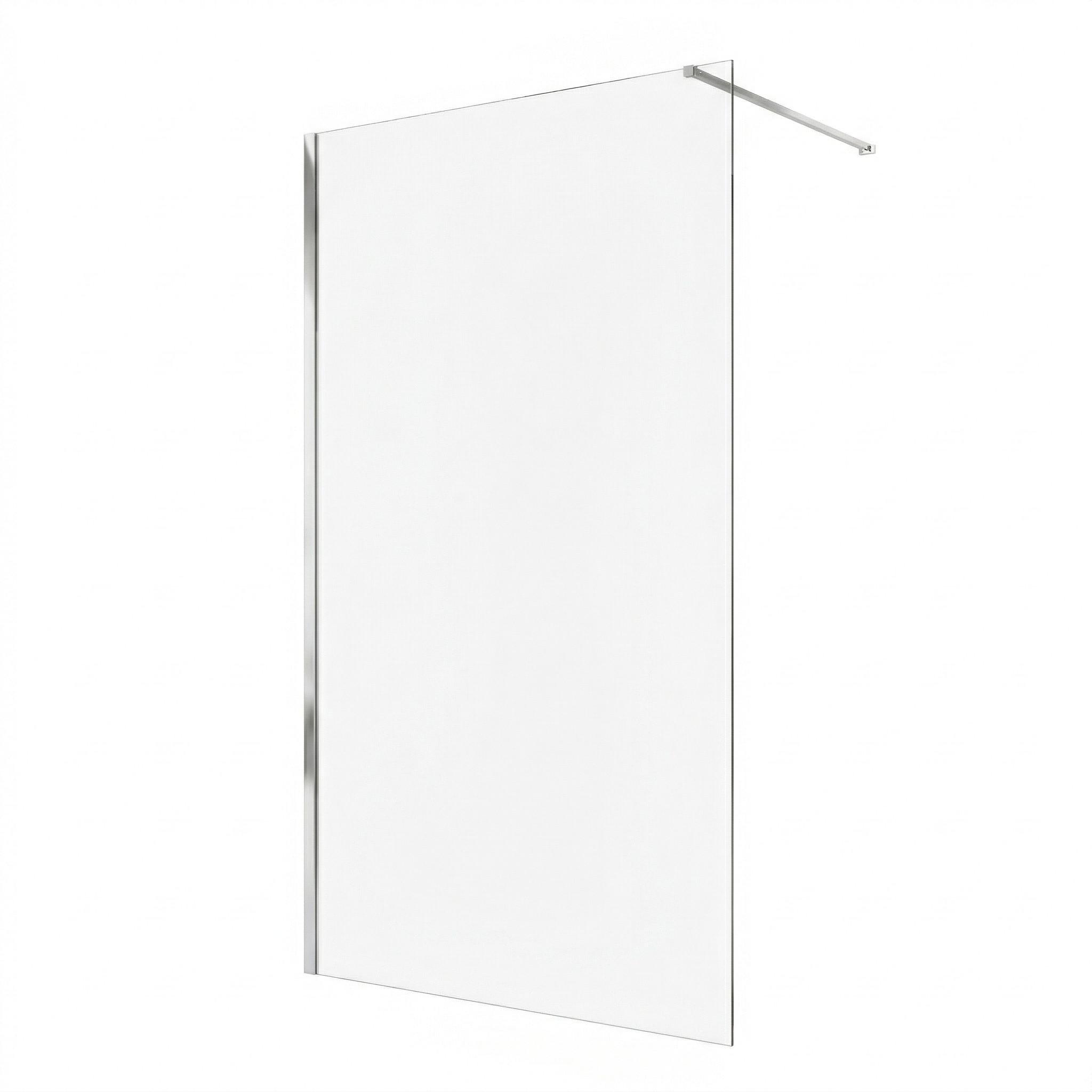 DUSCHWAND Florida - 100 x 200 cm - Chrom - Walk-In Duschabtrennung aus Sicherheitsglas - Chromfarben, Glas (100/200cm) - Badplaats