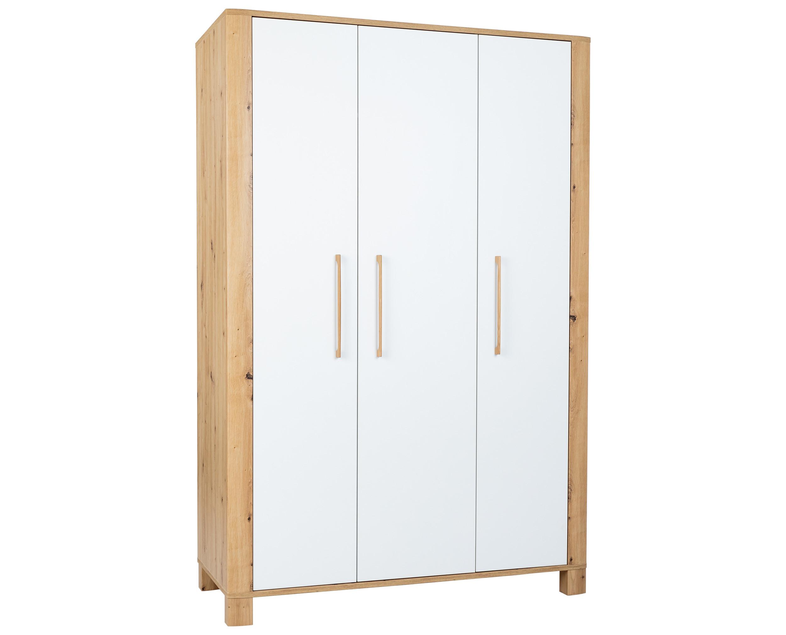 KLEIDERSCHRANK Marlon 130/195/51 cm Oak / Kreideweiß - Weiß/Eiche Artisan, Holzwerkstoff (130/195/51cm) - arthur berndt