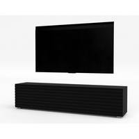 LOWBOARD ZIVOLLI 160 Schwarz, Schwarze Lamellen 160/36,5/40 cm – Hängend und Stehend - Schwarz, Holzwerkstoff/Kunststoff (160/36.5/40cm) - AX Living