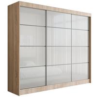 KLEIDERSCHRANK PEKA III - 250 cm - Sonoma Eiche|Weiß - Weiß/Sonoma Eiche, Holzwerkstoff (250/215/61cm) - ALTDECOR