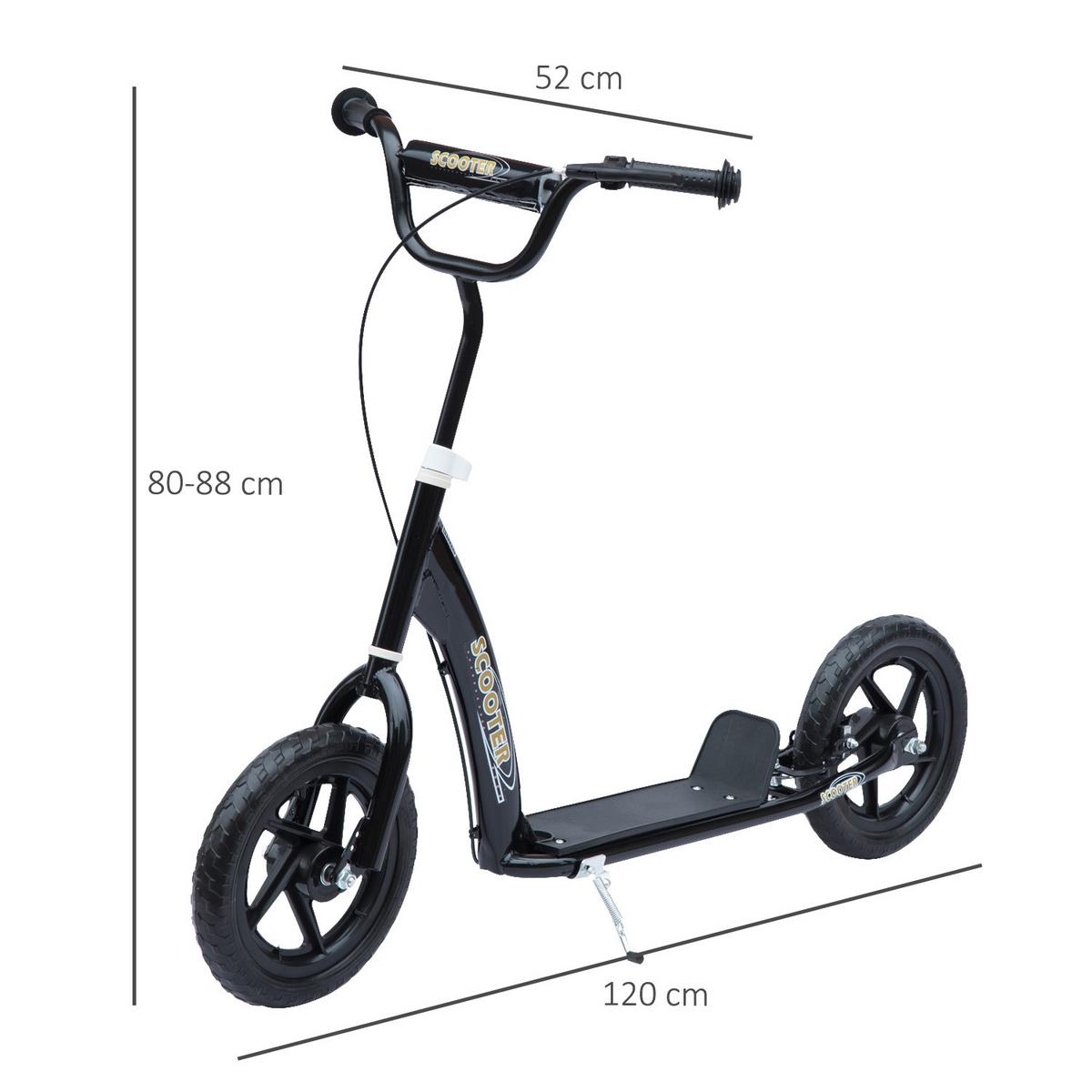 KINDERROLLER, Schwarz/Rosa/Blau/Rot, Stahl+ PVA - Schwarz, Metall (120/52/80cm) - HOMCOM
