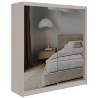 SCHWEBETÜRENSCHRANK 200 - DUBROWNIK - Kaschmir mit Spiegel - Kaschmir/Alufarben, Holzwerkstoff/Metall (200/216/61cm) - MKS