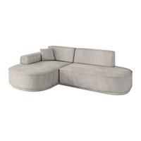 ECKSOFA Ottomane Links MARI-L1-v3 - 243x171x83 cm Hellbraun Velours - Hellbraun/Schwarz, Holzwerkstoff/Kunststoff (243/171cm) - ALTDECOR