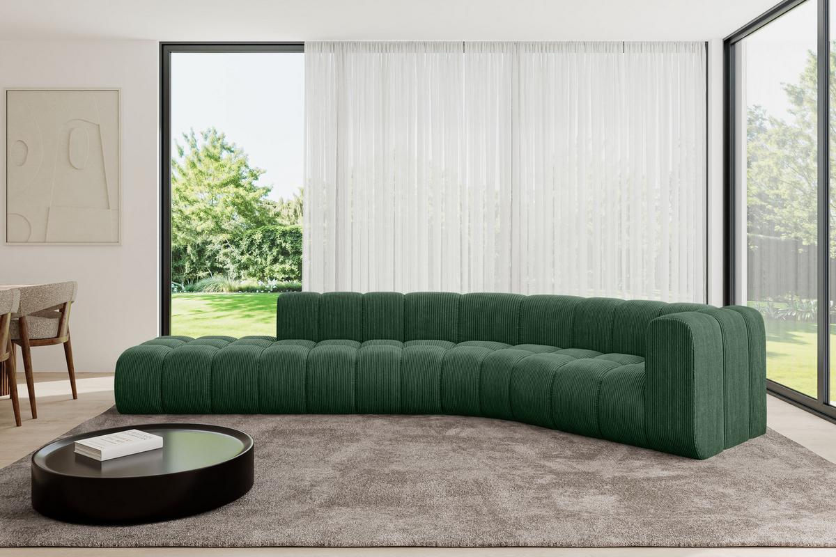 ECKSOFA modulares Sofa Tilmo-L1 - 399x194x70 cm Grün - Grün, Holzwerkstoff/Textil (399/194cm) - ALTDECOR