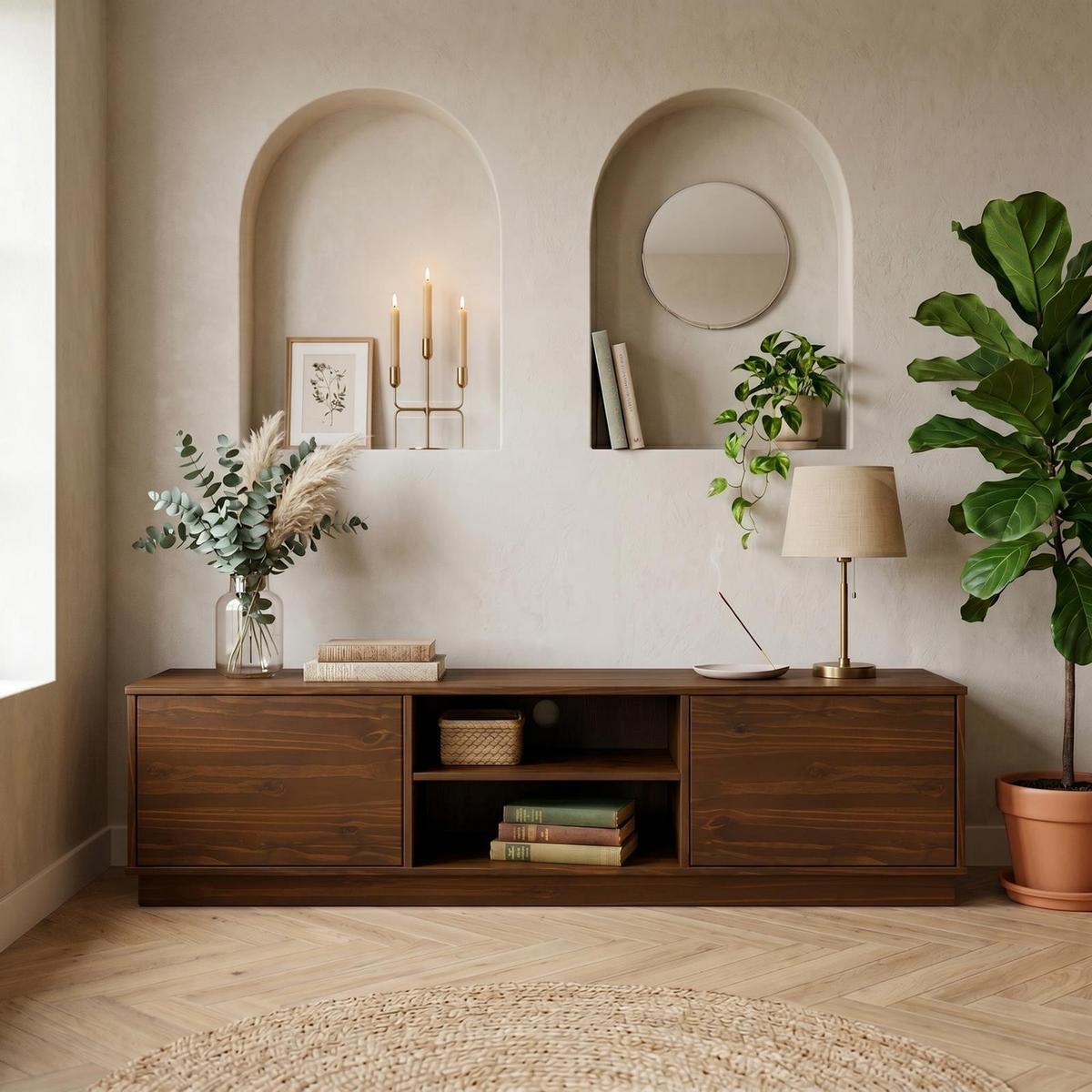 LOWBOARD MAITE nussbaum - Nussbaumfarben, Holz (170/45/38cm) - IDIMEX