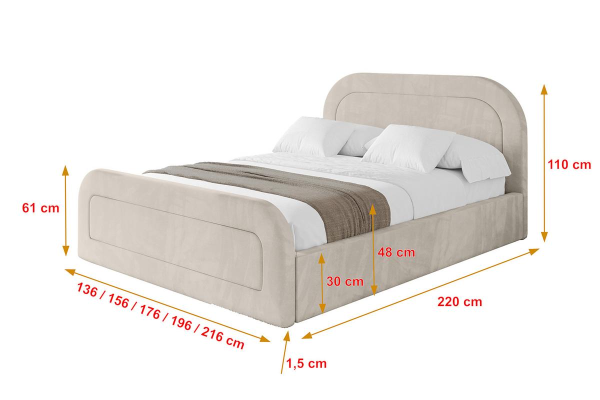 POLSTERBETT mit Bettkasten, Fußteil und Lattenrost, Boxbett ohne Matratze - LERAY-Z 120x200 Beige - Beige, Holzwerkstoff/Textil (120/200cm) - ALTDECOR