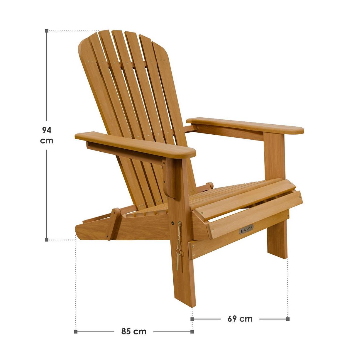 LIEGESTUHL Korfu Akazie klappbar - Naturfarben, Holz (69/94/85cm) - Juskys