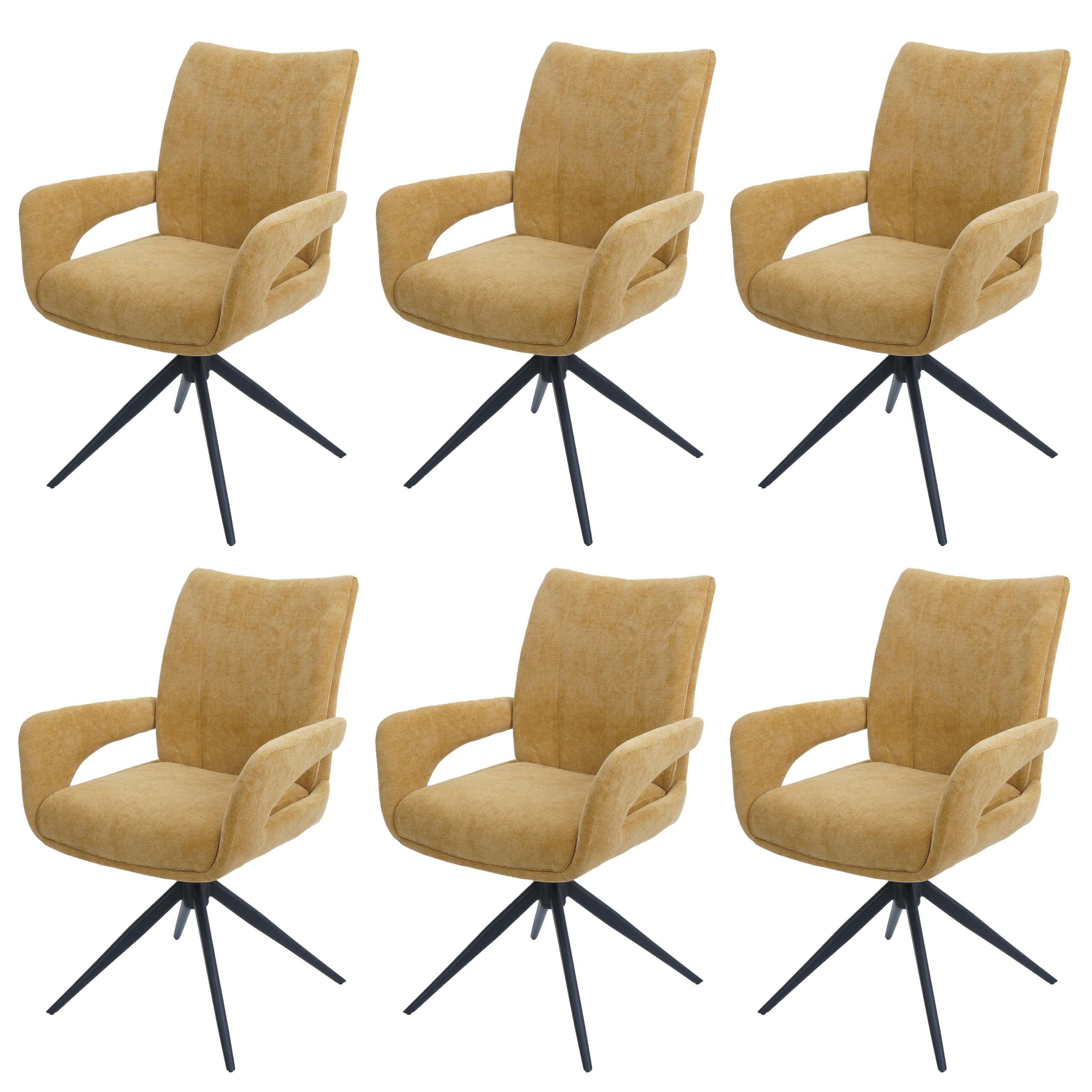 ESSZIMMERSTUHL Gelb 6er-Set - Currygelb/Gelb, Textil (60/90/60cm) - MCW