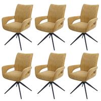 ESSZIMMERSTUHL Gelb 6er-Set - Currygelb/Gelb, Textil (60/90/60cm) - MCW