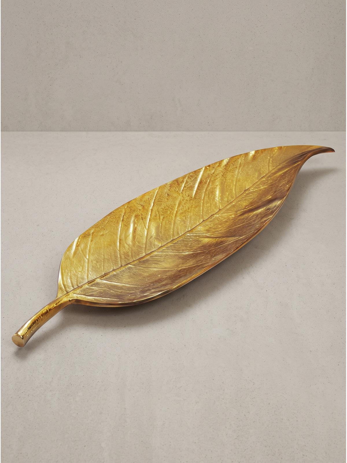 DEKOSCHALE SUBIACO, Aluminium, handgefertigt, Gold, 61 x 18 x 4 cm - Goldfarben, Metall (4cm) - KADIMA DESIGN