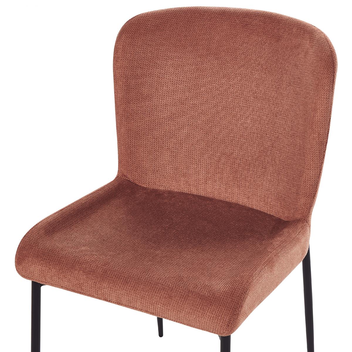 ESSZIMMERSTUHL 2er-Set Polsterbezug Braun Ada - Braun, Textil/Metall (49/82/48cm) - Beliani