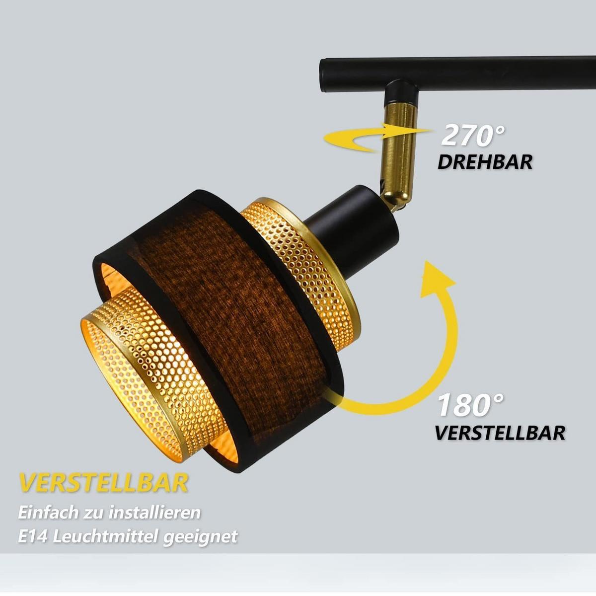 DECKENSTRAHLER Lisbeth 2-flammig 30/10/13 cm - Schwarz, Metall (30/10/13cm) - Nettlife